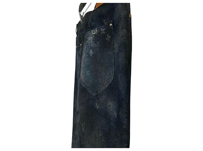 Louis Vuitton Pantaloni in denim monogram Nero - vista 4