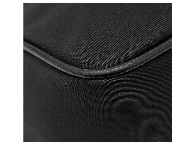 Prada Borsa Hobo in tessuto con tracolla a catena Nero - vista 4