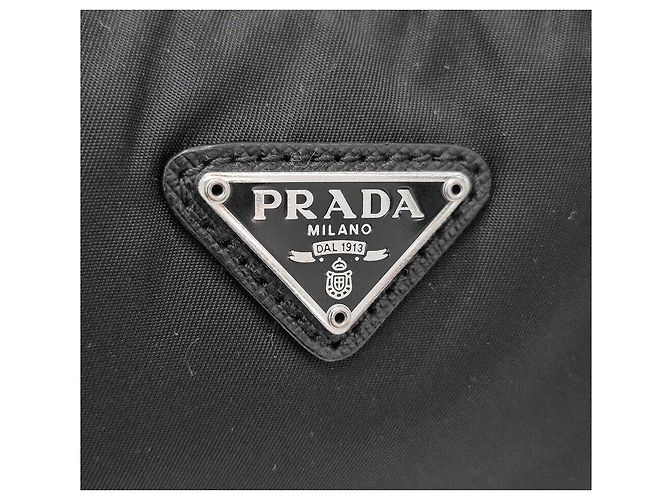 Prada Borsa Hobo in tessuto con tracolla a catena Nero - vista 5