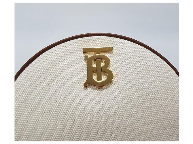 Burberry Pelle Logo Canvas Louis Ecru Tan Marrone - vista 3