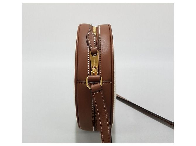 Burberry Pelle Logo Canvas Louis Ecru Tan Marrone - vista 4