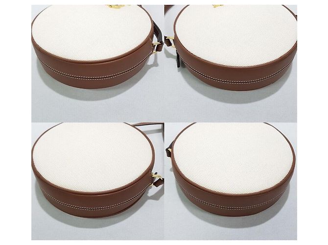 Burberry Pelle Logo Canvas Louis Ecru Tan Marrone - vista 7