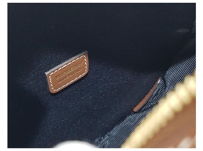 Burberry Pelle Logo Canvas Louis Ecru Tan Marrone - vista 9