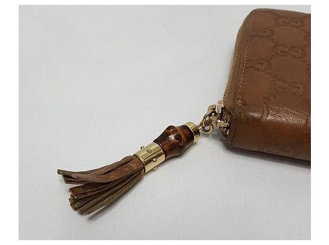 Bamboo Gucci Sima Bambus-Dekorations-Organizer Langgeldbörse Braun - Ansicht 6
