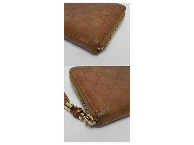 Bamboo Gucci Sima Bambus-Dekorations-Organizer Langgeldbörse Braun - Ansicht 7