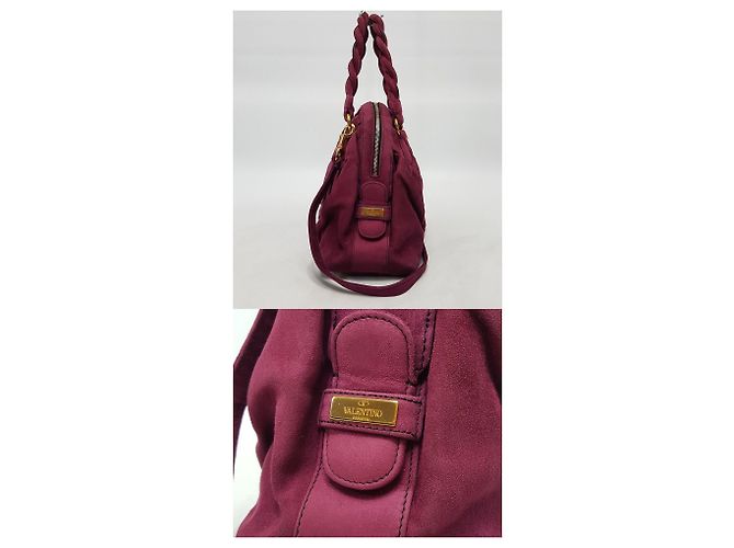 Valentino Borsa Tote a Spalla in Scamosciato Garnavani Rosso - vista 3