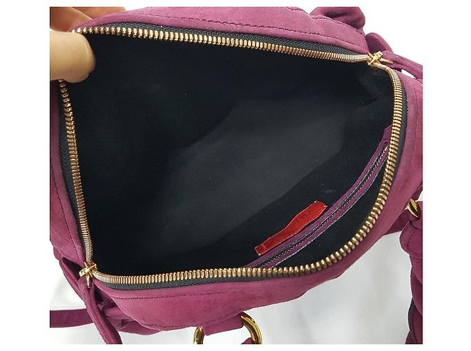 Valentino Borsa Tote a Spalla in Scamosciato Garnavani Rosso - vista 9
