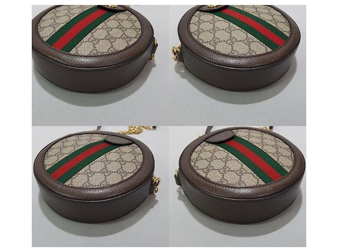 Gucci Mini borsa a tracolla Ophidia GG Round Marrone - vista 9