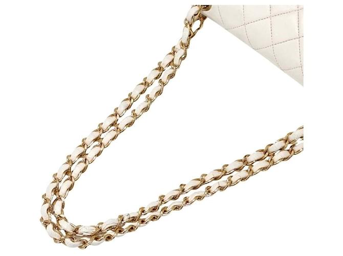 Chanel Classic Small in agnello Bianco - vista 3