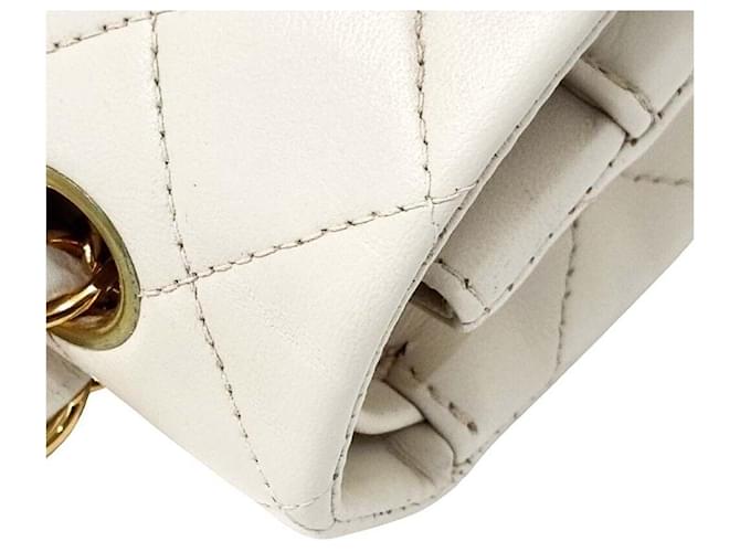 Chanel Classic Small in agnello Bianco - vista 4
