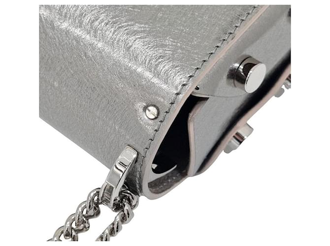 Jimmy Choo Borsa a Spalla Rocket Chain Argento - vista 4