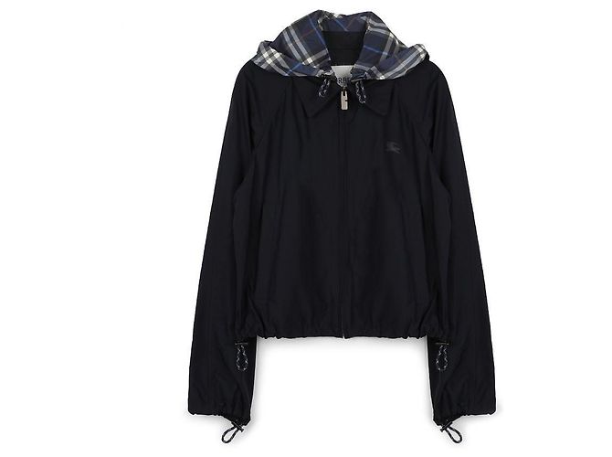 Burberry Chaqueta con capucha Crop Newcot Azul - vista 3