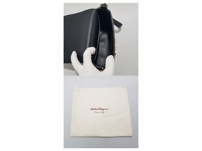 Salvatore Ferragamo Mini borsa a tracolla Atney Lock Nero - vista 10
