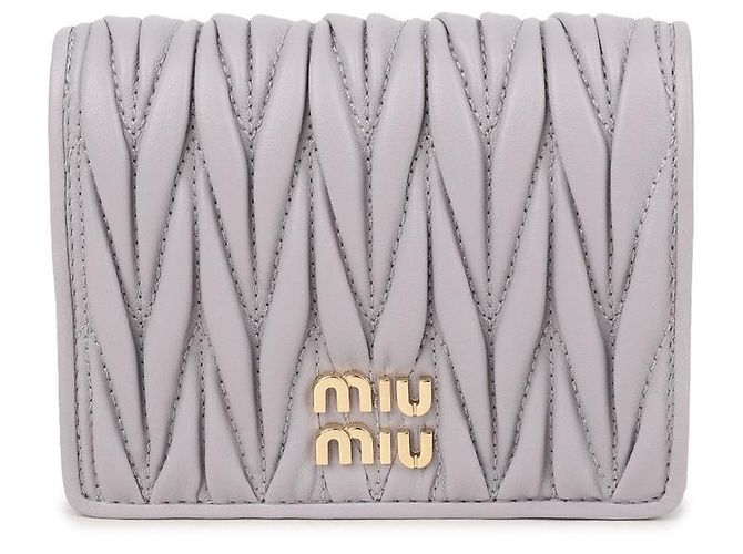 Miu Miu Napa-Leder-Geldbörse Lila - Ansicht 3