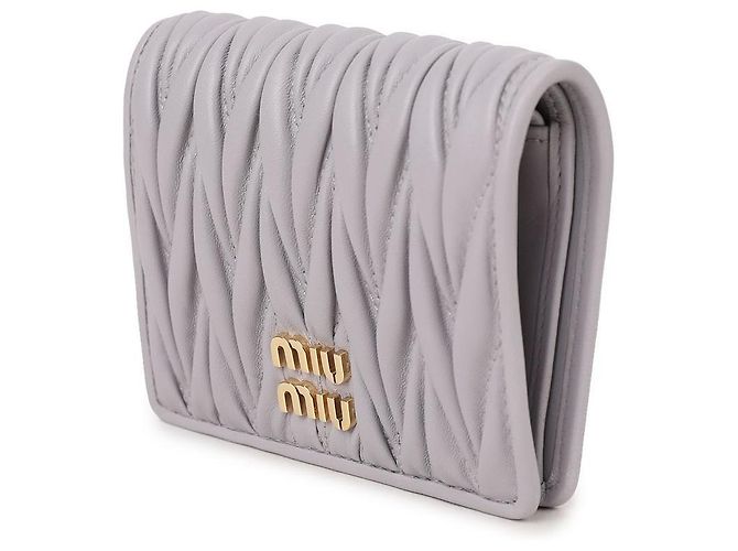 Miu Miu Napa-Leder-Geldbörse Lila - Ansicht 4