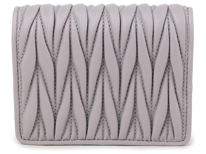 Miu Miu Napa-Leder-Geldbörse Lila - Ansicht 5