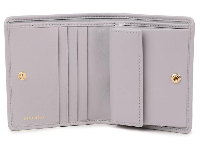 Miu Miu Napa-Leder-Geldbörse Lila - Ansicht 7