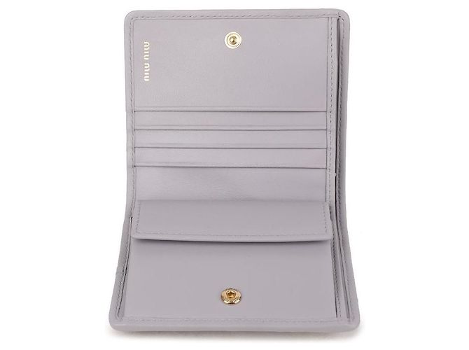 Miu Miu Napa-Leder-Geldbörse Lila - Ansicht 9