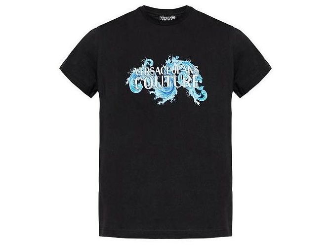 Versace T-Shirt mit Baroque Wave Print - Ansicht 4
