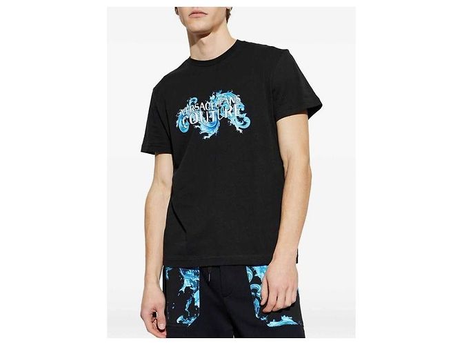 Versace T-Shirt mit Baroque Wave Print - Ansicht 5