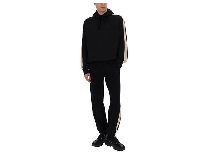 Versace Logo Embossed Side Band Sweatpants Black - view 6