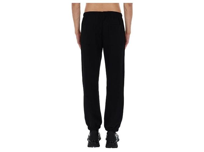 Versace Logo Embossed Side Band Sweatpants Black - view 8