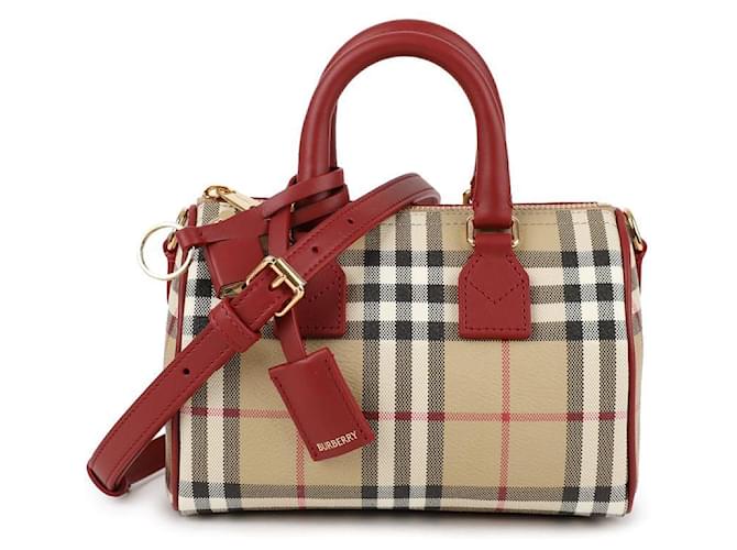 Burberry Mini bolso bowling Check Castaño - vista 3