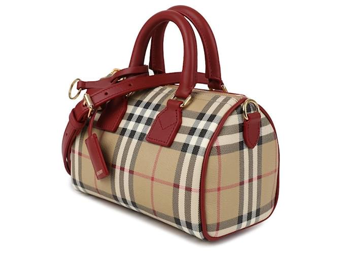 Burberry Mini bolso bowling Check Castaño - vista 4