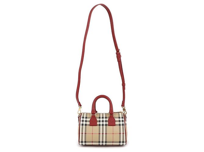 Burberry Mini bolso bowling Check Castaño - vista 5