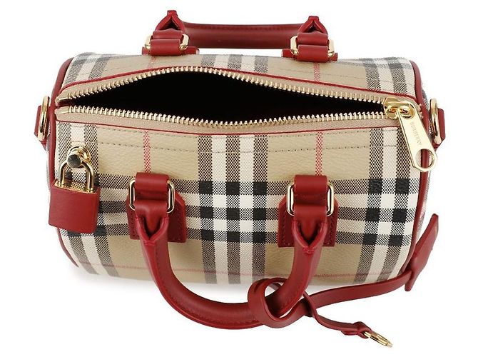 Burberry Mini bolso bowling Check Castaño - vista 7