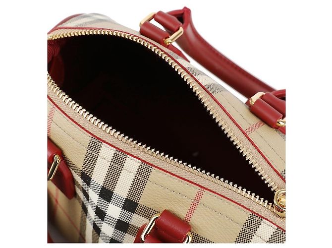 Burberry Mini bolso bowling Check Castaño - vista 8