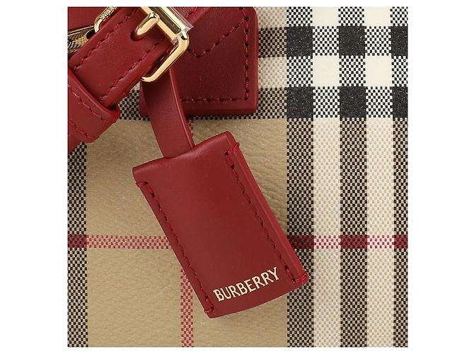 Burberry Mini bolso bowling Check Castaño - vista 9
