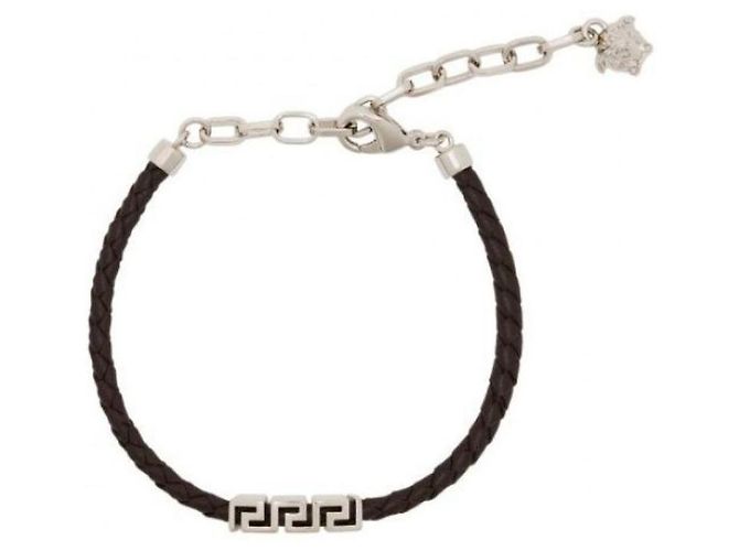 Versace Pulsera de cuero Greca Castaño - vista 5