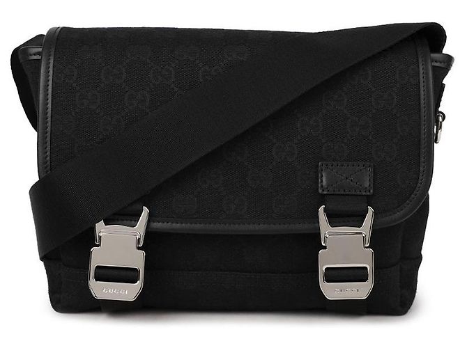 Gucci Piccola borsa a tracolla in tela Nero - vista 3