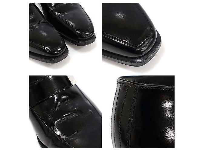 Loewe Mocassino da uomo in pelle nera lucida con logo argento Nero - vista 6