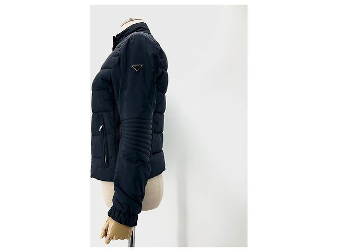 Prada Giacca imbottita stile biker da donna Blu - vista 4