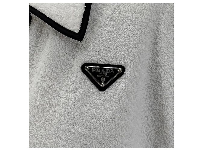 Prada Giacca corta in spugna da donna con logo Triangle Argento - vista 7