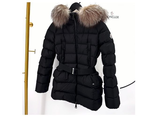 Moncler Clion Gefütterte Damenjacke mit Fuchspelz schwarz - Ansicht 2