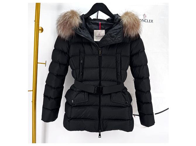Moncler Clion Gefütterte Damenjacke mit Fuchspelz schwarz - Ansicht 3