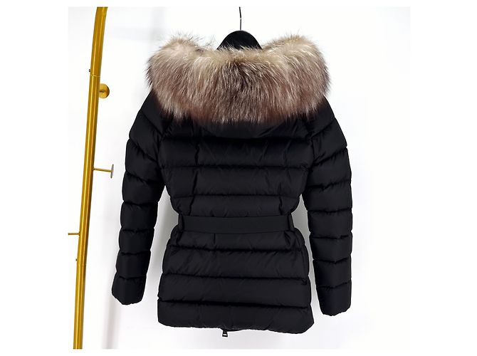 Moncler Clion Gefütterte Damenjacke mit Fuchspelz schwarz - Ansicht 4
