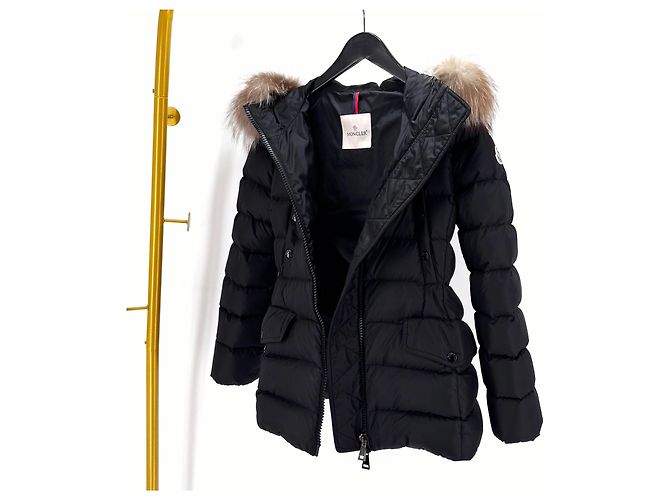 Moncler Clion Gefütterte Damenjacke mit Fuchspelz schwarz - Ansicht 5