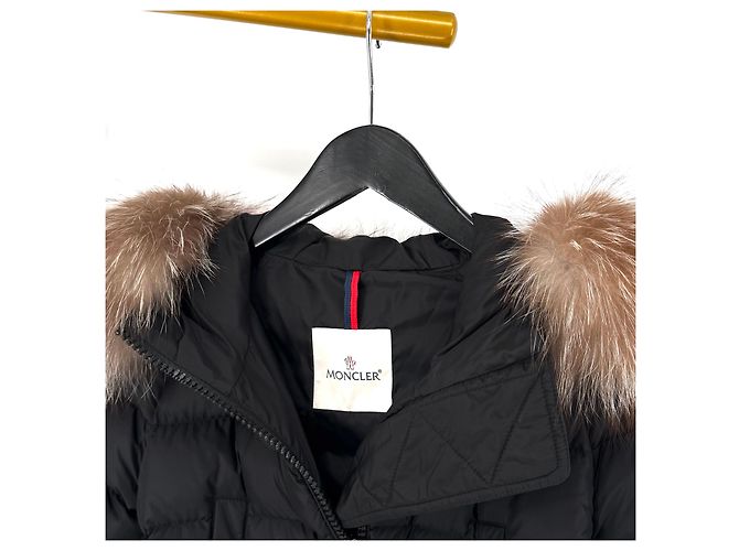 Moncler Clion Gefütterte Damenjacke mit Fuchspelz schwarz - Ansicht 6