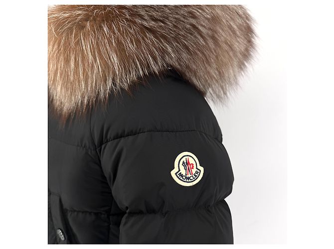 Moncler Clion Gefütterte Damenjacke mit Fuchspelz schwarz - Ansicht 7