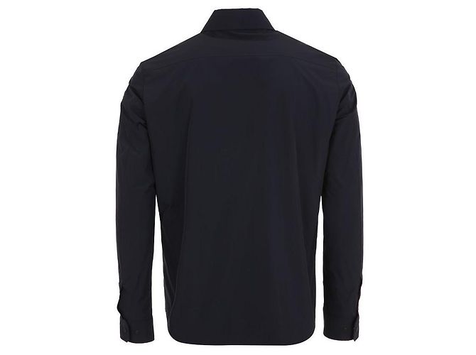 Camicia con patch logo in pelle Moncler Blu - vista 6
