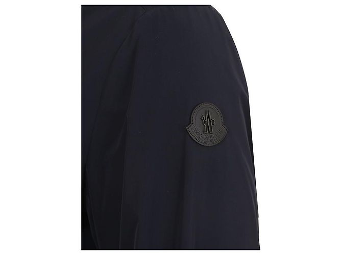 Camicia con patch logo in pelle Moncler Blu - vista 8