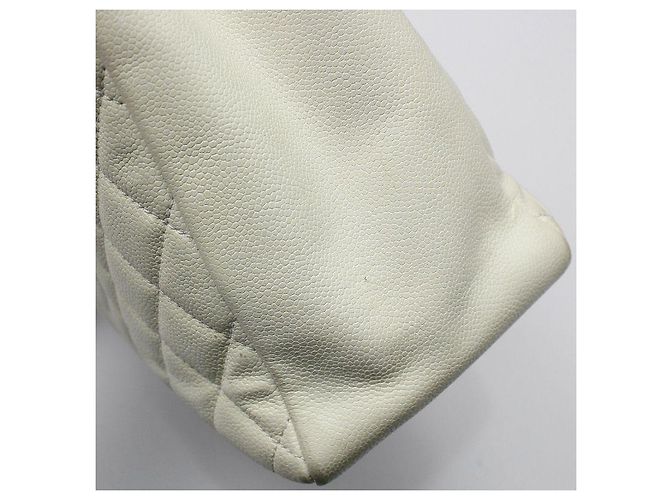 Chanel Borsa a Spalla White Caviar Grand Shopping Bianco - vista 10