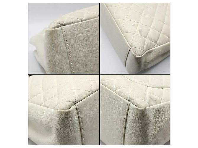 Chanel Borsa a Spalla White Caviar Grand Shopping Bianco - vista 11