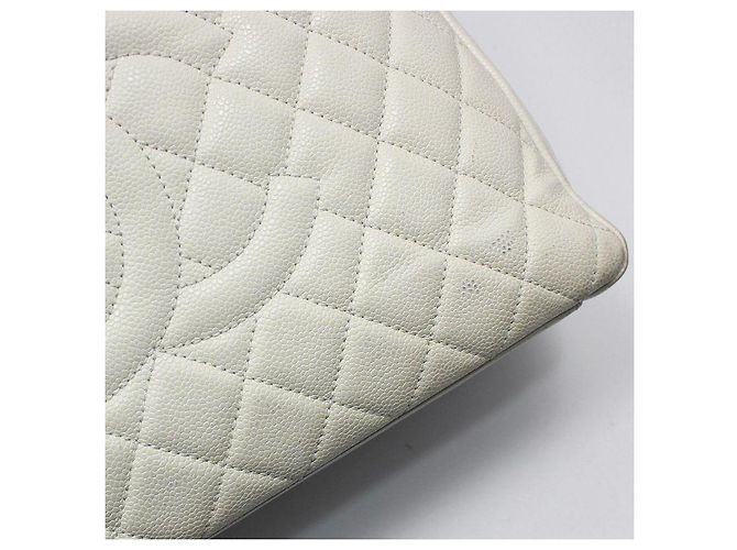 Chanel Borsa a Spalla White Caviar Grand Shopping Bianco - vista 8