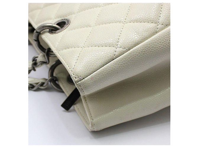 Chanel Borsa a Spalla White Caviar Grand Shopping Bianco - vista 9