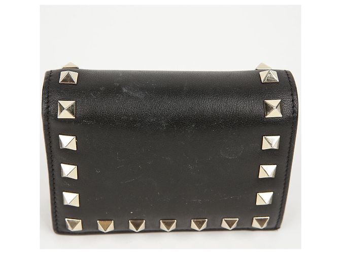 Valentino Portafoglio Rockstud in pelle nera Nero - vista 2